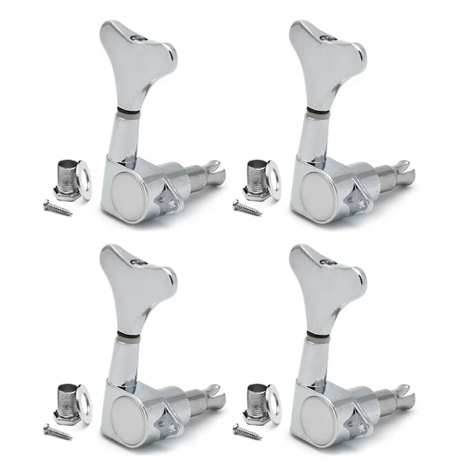 2R2L 4R 4L Black Bass Tuning Peg Guitar Tuners Machine Heads For Electric Bass Tuning Peg(Chrome 4R)