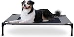 K&H Pet Products Outdoor Elevated Dog Cot, Refroidissement Respirant Lit d'animaux pour grands chiens, Couverture en maille lavable, Cadre en métal relevé, Collapsible, Portable - grand 42 X 30in gris
