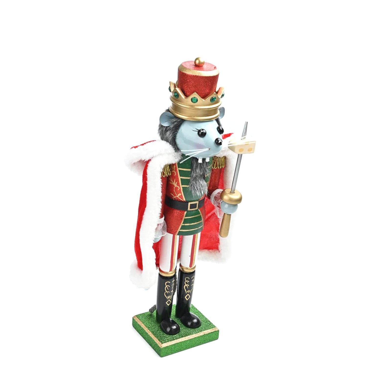 Milageto Weihnachtsdekoration „Mäusekönig“ – Nussknacker, 38,1 cm hoch, Tischdekoration, Figur, Weihnachtsdeko für Festivalregal