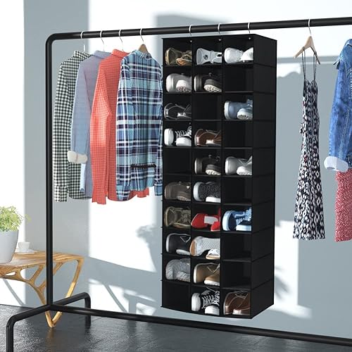 Miniatura 9 de coastal rose Organizador colgante de armario de zapatos, 30 secciones organizadores colgantes de armario y estantes de almacenamiento con 6