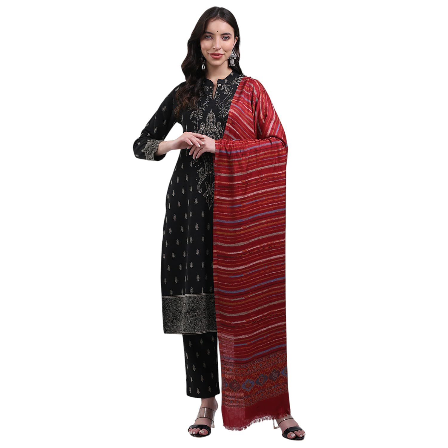 monte carlo Women Shawl | Soft Warm Stole for Ladies | Elegant Wool Wrap for Cold Weather | Stylish Traditional Winter Wear for Women (Pack Of 1)-picture-12