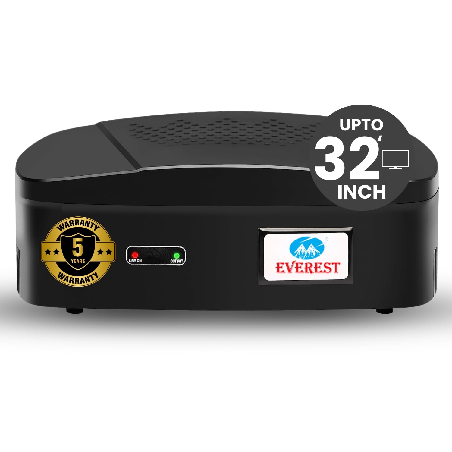 Everest ENT 30-N New Model ABS Body Voltage Stabilizer Used Upto 32 Inches LED TV + Home Theater + Set Top Box Table Top & Wall Mountable (Working Range : 90 V to 290 V) (Black Color)