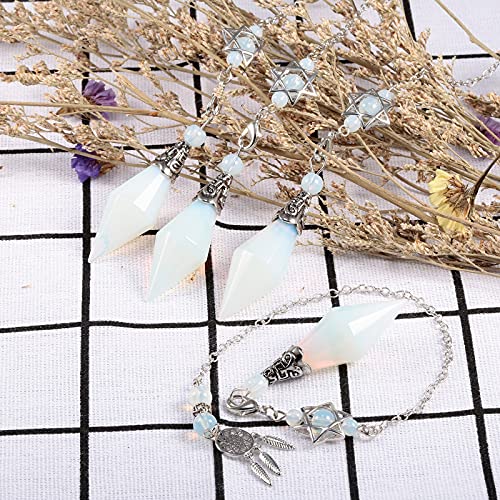 Pendule à pointe de cristal Opalite et attrape-rêve pour divination Reiki - 5
