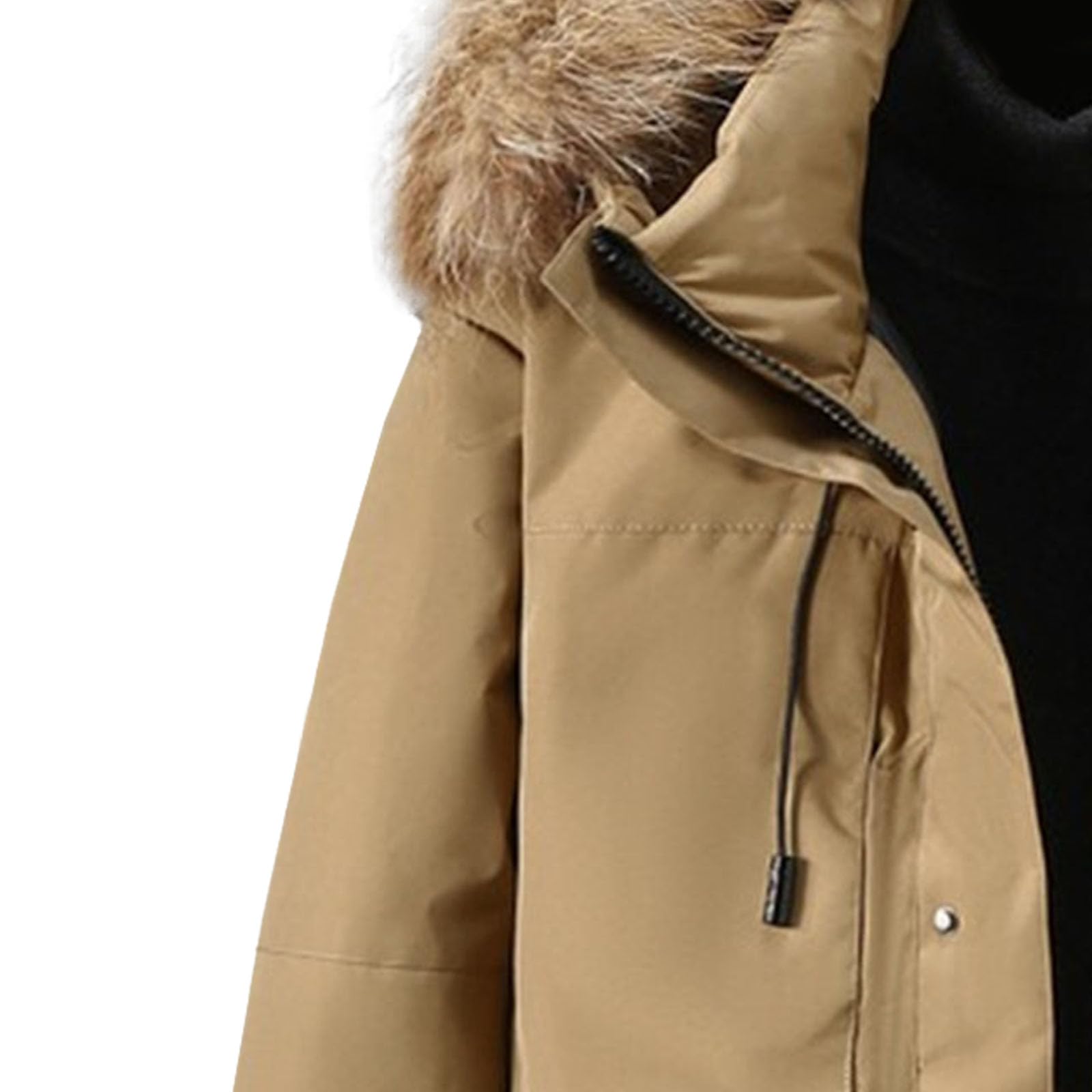 Chaqueta de invierno tipo parka gruesa para hombre, con capucha, impermeable, con cremallera y acolchada.