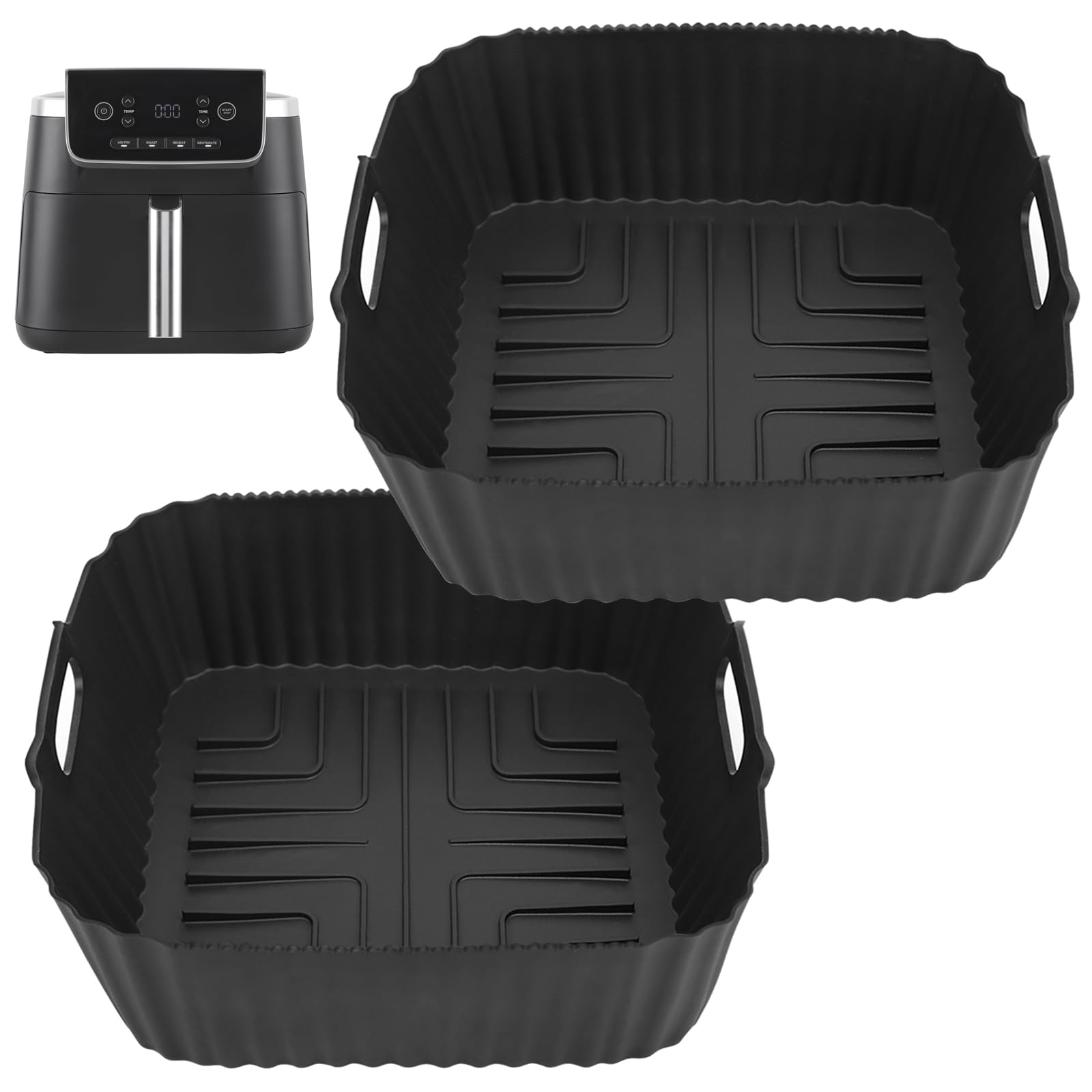 Fodere In Silicone Per Ninja Airfryer AF180EU E AF140EU - 2 Pezzi Riutilizzabili, Antigraffio, Per Cestello 4,7L E 6,2L - 2