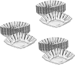 BESPORTBLE 60 Pçs Moldes De Moldes De Torta De De Xícara De Bolo Moldes De Cupcake Convenientes Moldes De Torta Novidade Moldes De Cozimento De Cupcake Aço Inoxidável Prata Suprimentos