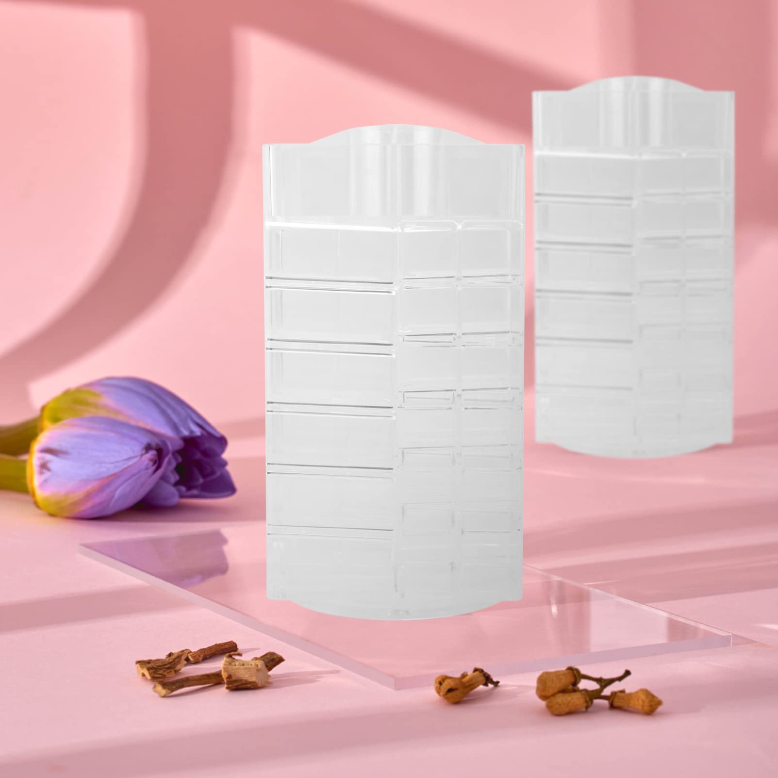 Espositore Rotante in Acrilico per Rossetti da Tavolo | Organizer Smalti e Lucidalabbra, Piano Make-up e Scrivania, Robusto e Resistente