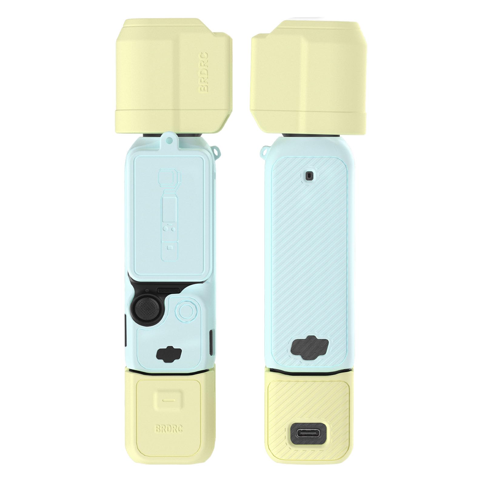 BRDRC Pocket 3 Silicone Cover, Protective Case Lens Protector Scratch-Resistant Sleeve Skin Compatible with DJI OSMO Pocket 3 Accessories(Yellow +