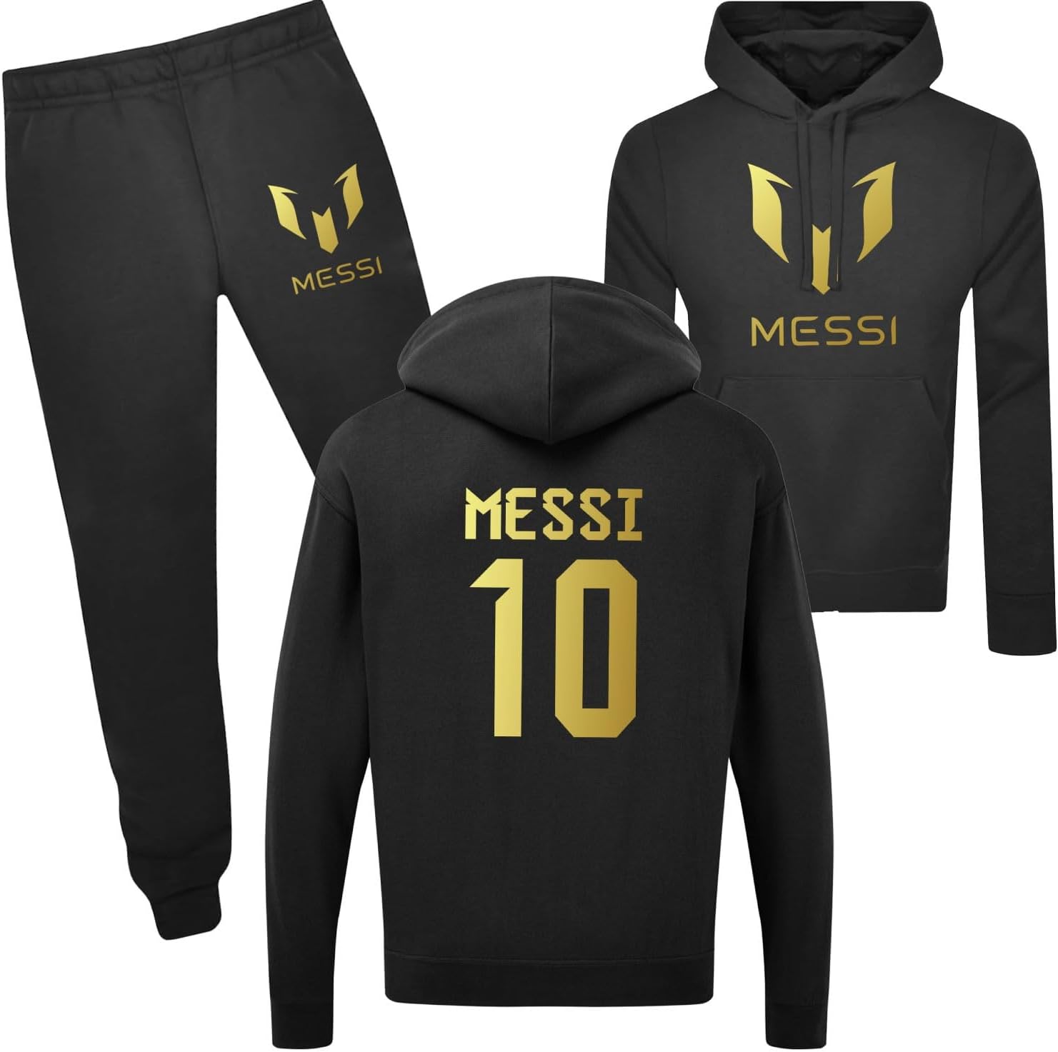 Amare Feechi CR7 Ronaldo, Messi 10 Inspired kit, Tracksuit Kids |Premium Cotton Unique Designs & Long Sleeves, Football Fan Forzajuve Hoodies Trousers For Sports Enthusiasts Boys 3 Hues 5-13Y