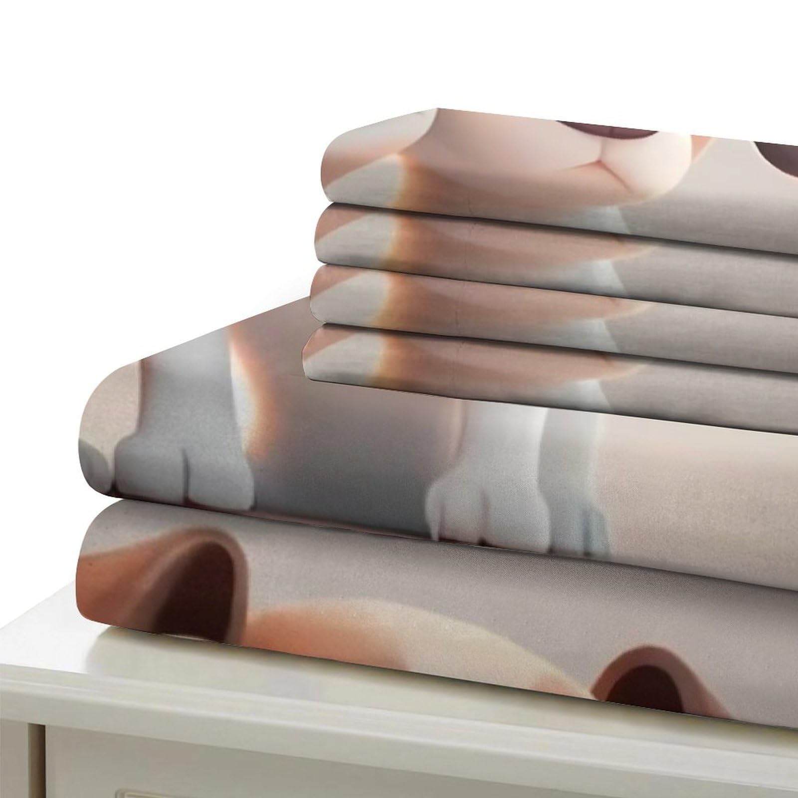 Niedliche Cartoon 3D Druck Hund Duvet Cover Mikrofaser Schlafzimmer Dekor Welpen Pärchen Bettwäsche Set Hautfreundlich Atmungsaktiv für Erwachsene Jugendliche Super King（260x220cm）
