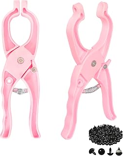 Safety Eye Tool for Crocheting, Auxiliary Tool for Attaching Safety Eyes, Crochet Tools for 5-30mm Stuffed Animals Eyes Doll Making Supplies (Pink, 1pcs)