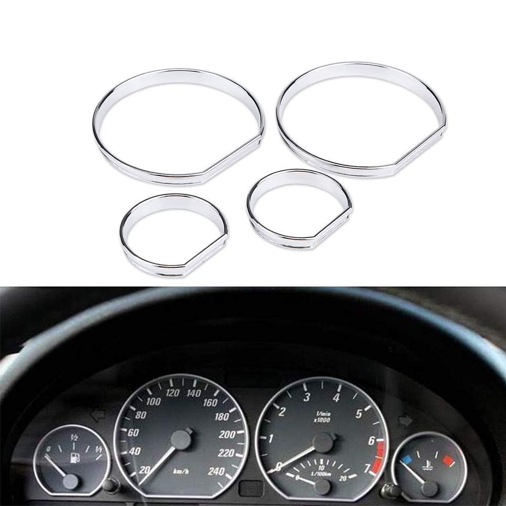 DEWIN E46 - Front Auto Armaturenbrett Gear Meter Gauge Dekoration Rahmen Dial Trim Rings für E46 4 Stück