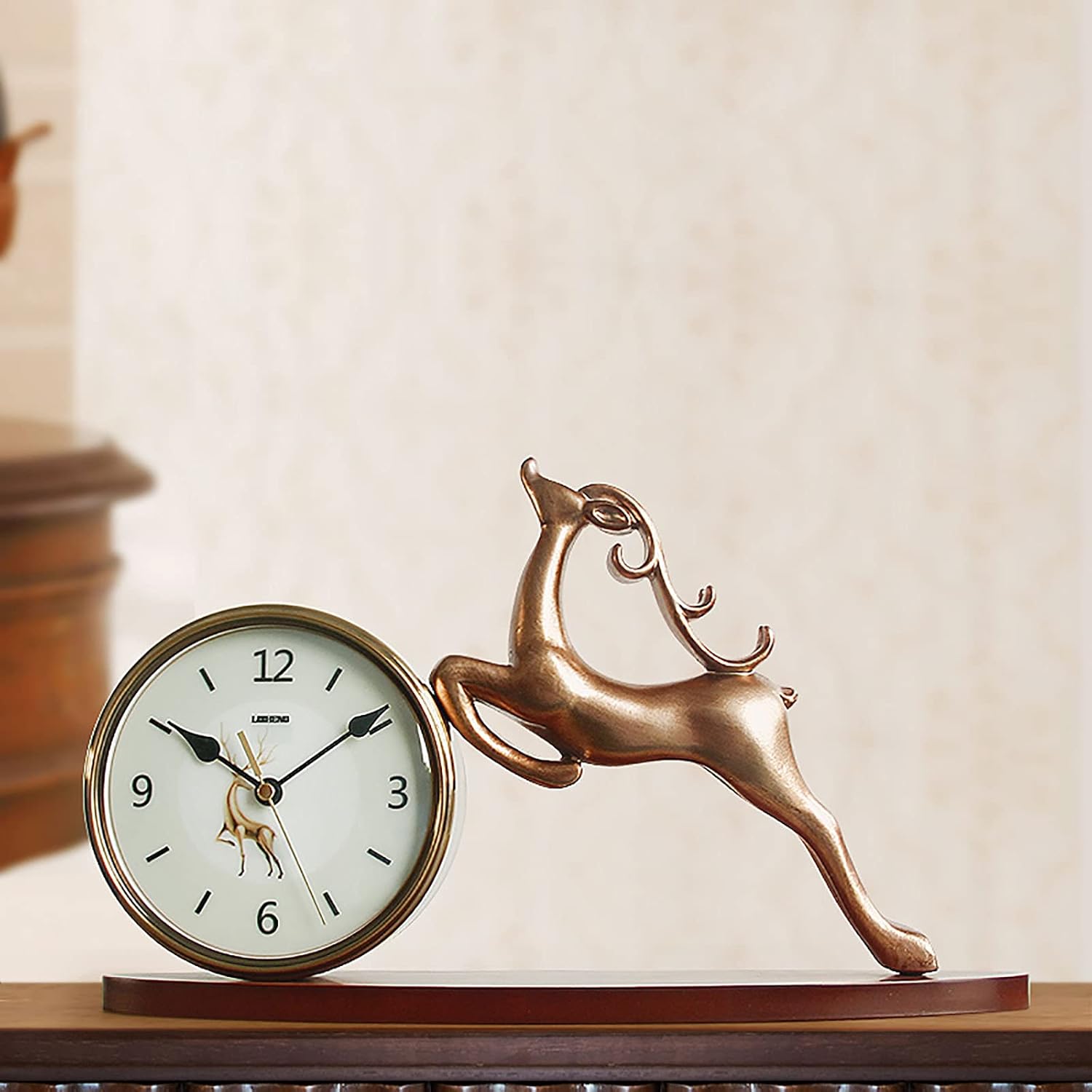 Mantel Clock Silent Decor Table Clocks Battery Operated Bedside Desk Clock for Living Room Fireplace Office Kitchen Desk Shelf Home Décor Gift A (C)