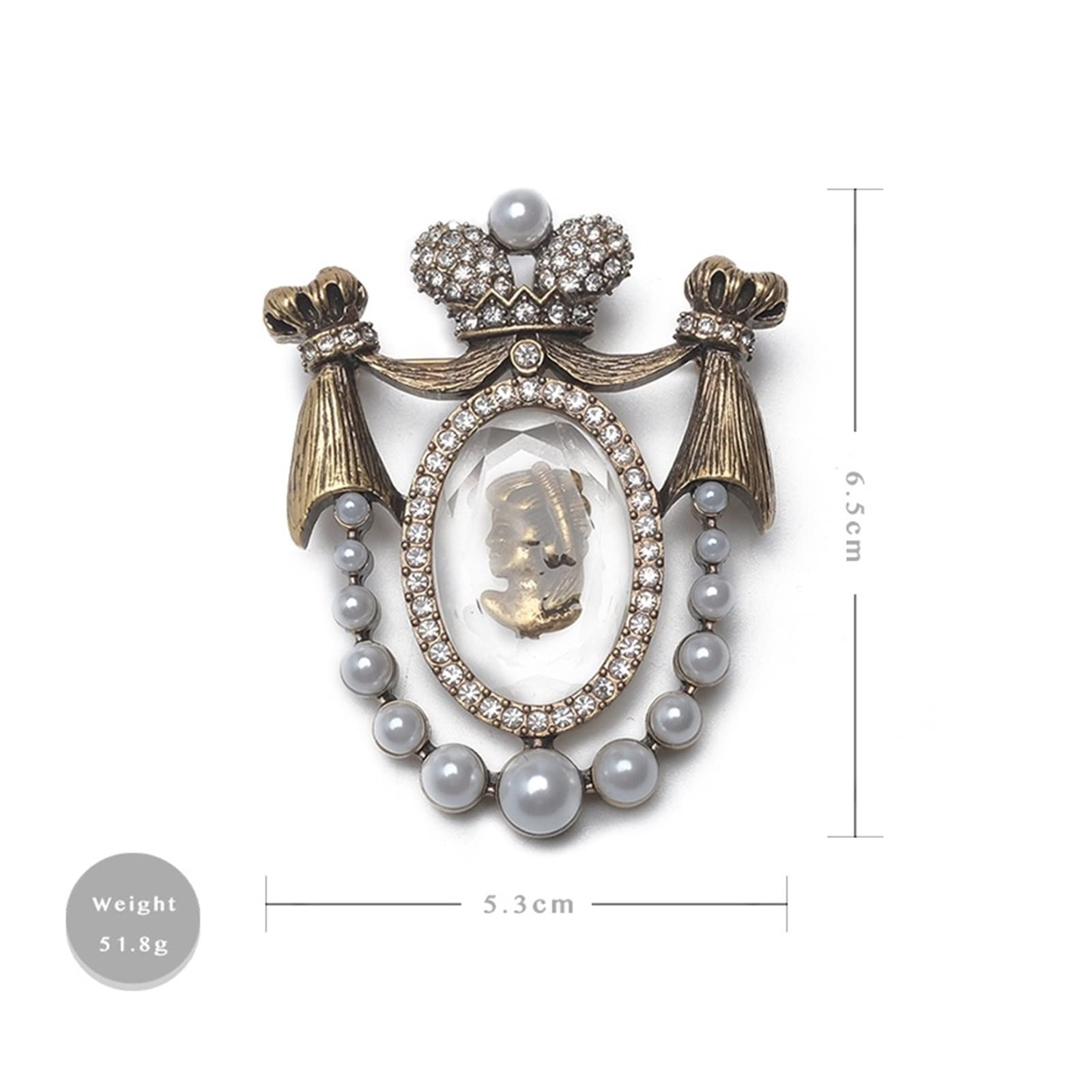 CAREG Boutique Princess Design Pins Court European Retro Pearl Vintage Broche Durable