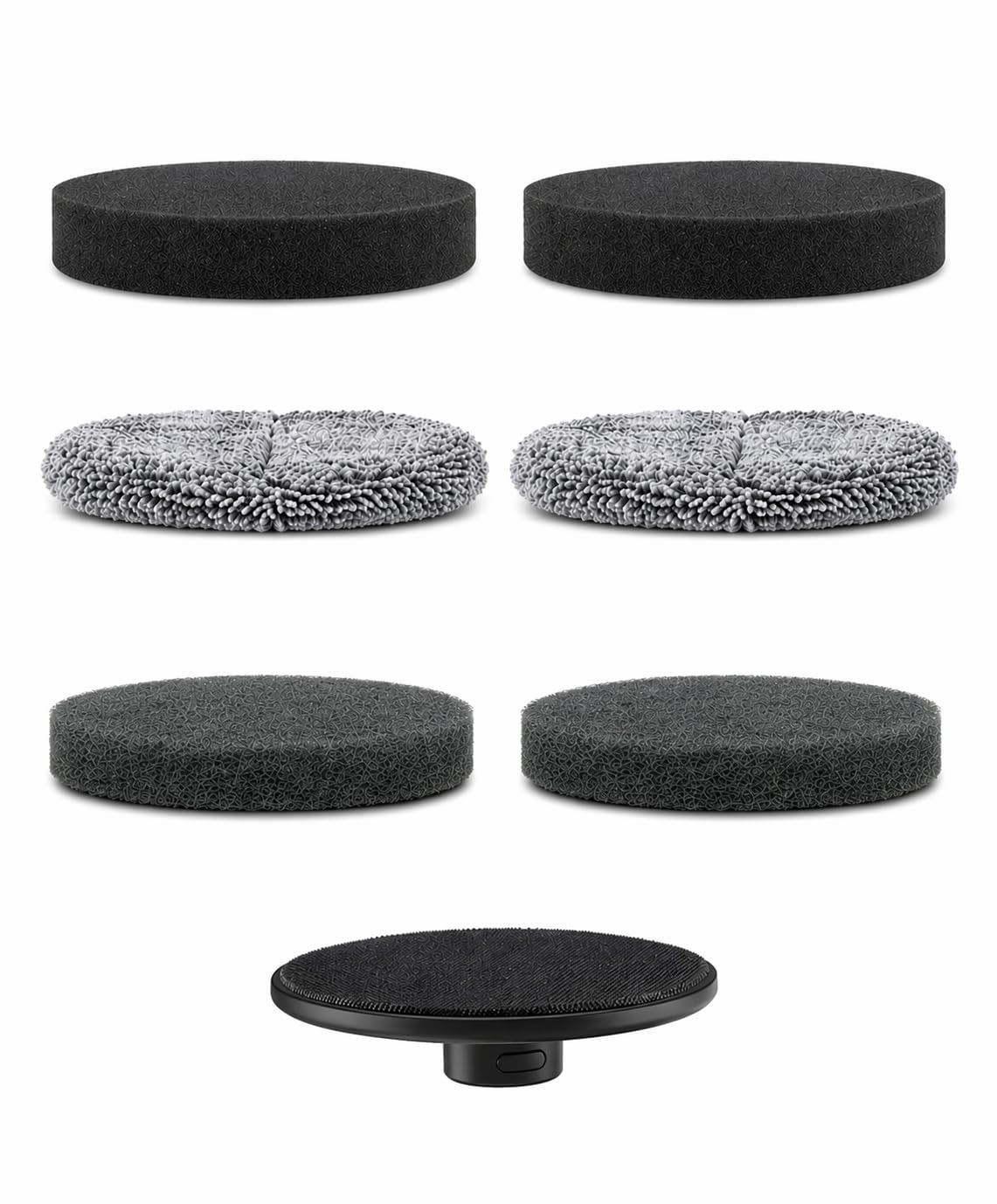 Alevoeco 6-Pack Electric Spin Scrubber Replacement Heads, Universal Hook and Loop Cleaning Brush Refill Pads (2 Microfiber, 2 Sponge, 2 Scouring) for Bathroom, Tub, Kitchen and Car (6 Pack)