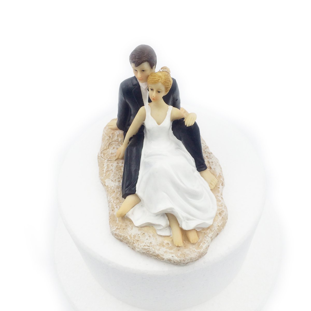 musykrafties e-muse 5.5 inch Playing on Summber Beach Bride and Groom Wedding Cake Topper Wedding Engagement Anniversary Bridal Shower Party Cake Decoration Figurine Keepsake