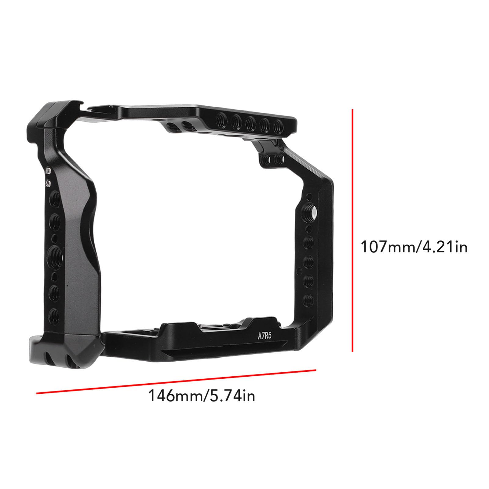 Jaula de Cámara de Metal para A7R5, Marco de Extensión de Jaula de Cámara de Aleación de Aluminio Ranura de Liberación Rápida Arca Incorporada con Zapata Fría Orificio de