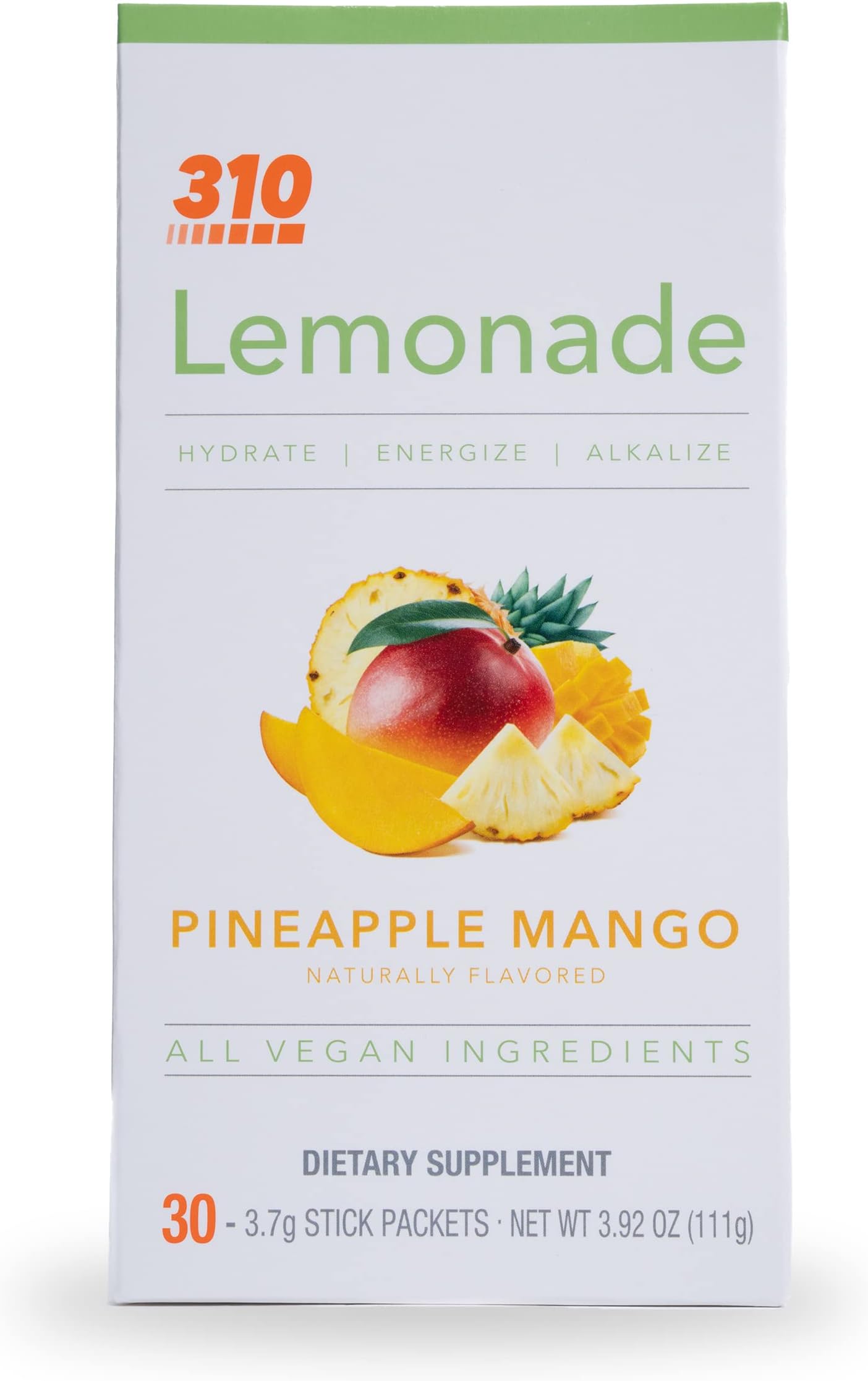 310 Lemonade Pineapple Mango - Slimming Lemonade Helps Restore PH Balance to Your Body SUGAR-FREE and CAFFEINE-FREE Water Enhancer Beverage Includes 30 Individual Servings