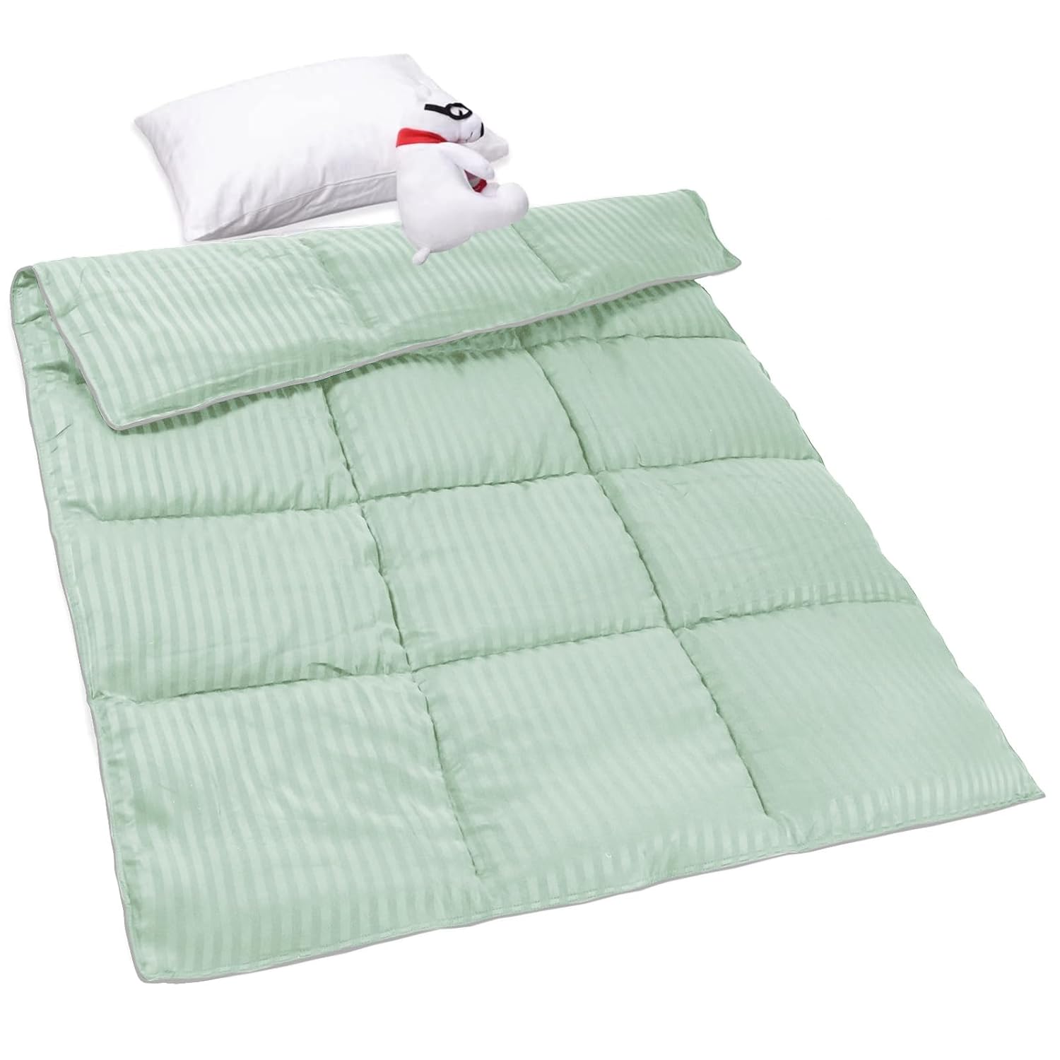 ZPECC Toddler Down Alternative Comforter, 39×47 Hypoallergenic Baby Blanket Quilt, Soft Breathable Lightweight All Season Kids Duvet Insert for Crib Stroller Cot Daycare, Green Stripe ZPECC Toddler Down Alternative Comforter, 39×47 Hypoallergenic Baby Blanket Quilt, Soft Breathable Lightweight All Season Kids Duvet Insert for Crib Stroller Cot Daycare, Green Stripe