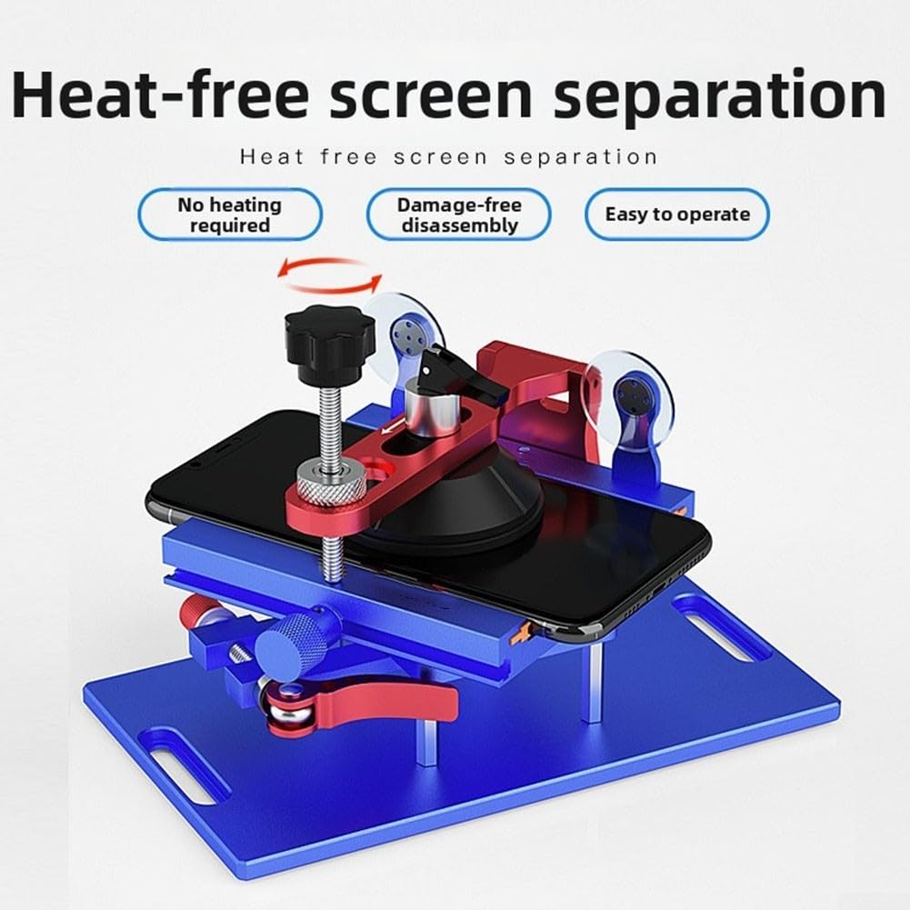 H3PRO - Dispositivo rotante regolabile per riparazione smartphone, strumento 5 in 1 per schermo e batteria, cuscinetto in silicone antiscivolo
