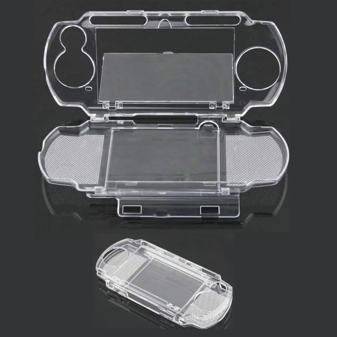 TMG Protective Case for PSP 2000/3000 – Shockproof Transparent Crystal Clear Cover Shell Skin – Anti-Slip Hard Protective