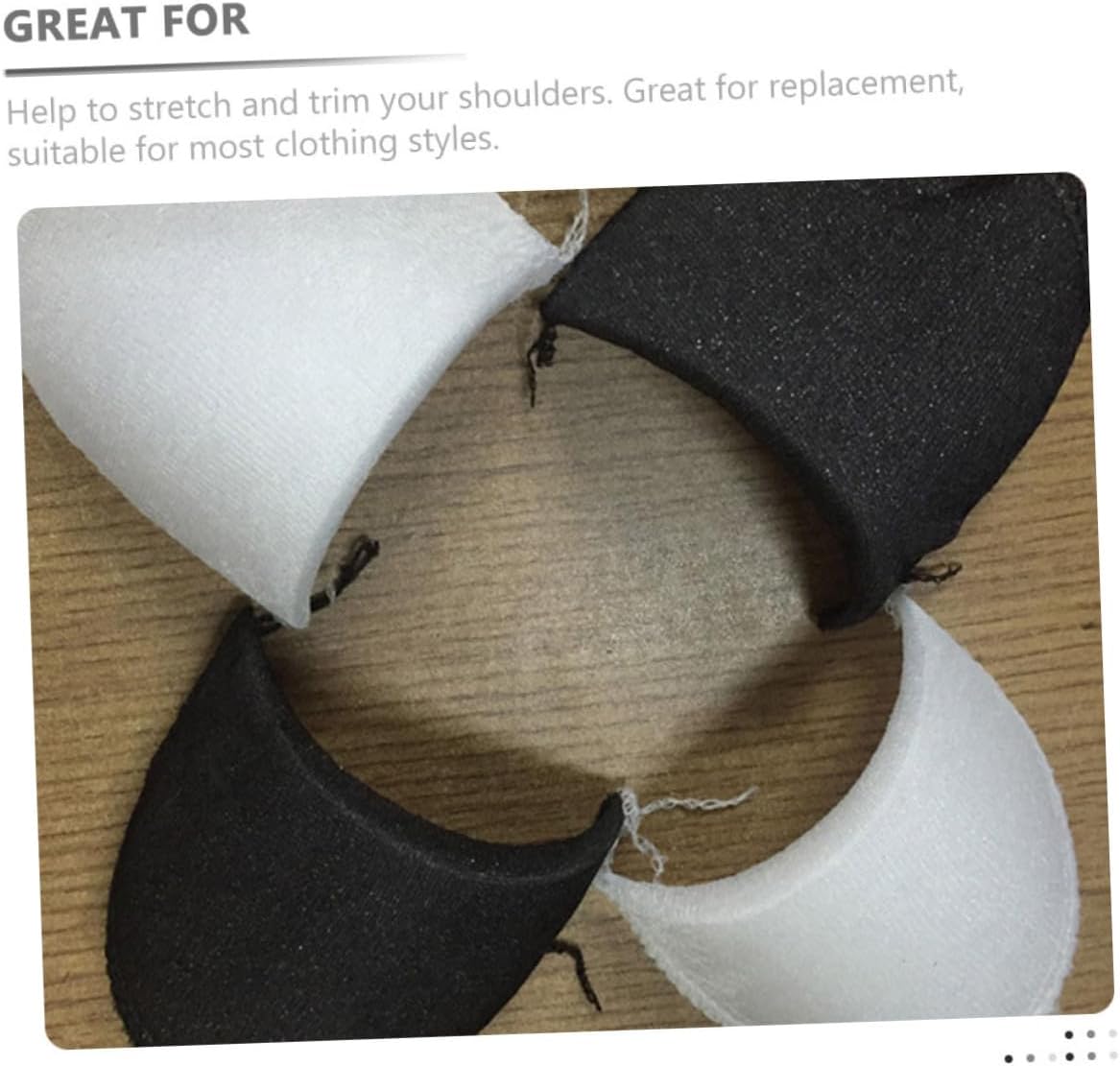 40 Pairs Sponge Shoulder Pads for Women Clothing Anti-skid White