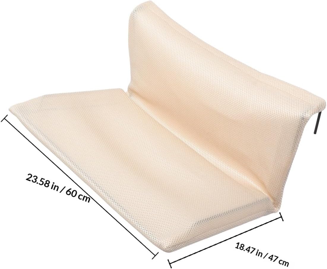 Unomor Hanging Cat Hammock for Large Cats Breathable Sandwich Mesh Fabric Detachable and Foldable for Indoor Outdoor Use Suitable for Fence Or Window Installation Beige