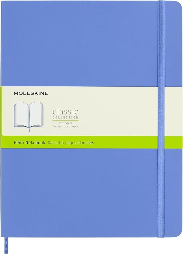 Moleskine Classic Notebook XL - Cuaderno Azul Hortensia Tapa Blanda