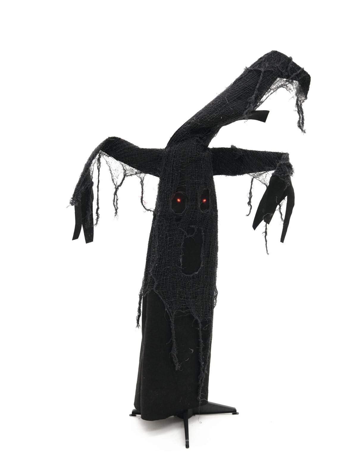 EUROPALMS Halloween Schwarzer Baum, animiert 110cm / Schwarzer Geisterbaum, der Sich zu Geräuschen bewegt und Soundeffekte erzeugt