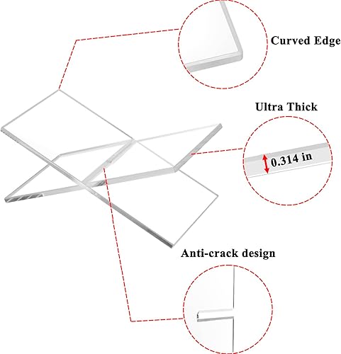 Miniatura 3 de Soportes grandes de acrílico transparente para exhibición, amlits, mejor soporte abierto para libros de cocina, revistas, periódicos, libros de