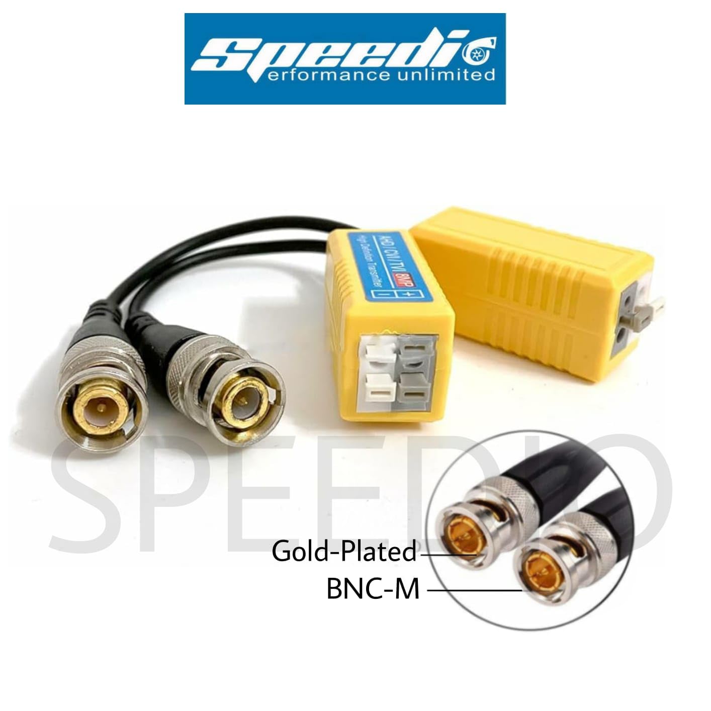 Speedio 8Mp Bnc Connector/Video Balun Connector For CCTV Cameras Compatible in all formats and Cables 298 AHD CVI TVI Coax to UTP Cat6 / Pack of 2 Pair