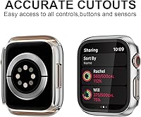 Vista 4 de Pack de 6 fundas para Apple Watch Series 3/2/1 de 38mm con protector de pantalla de vidrio templado, BHARVEST Funda protectora de PC duro resistente