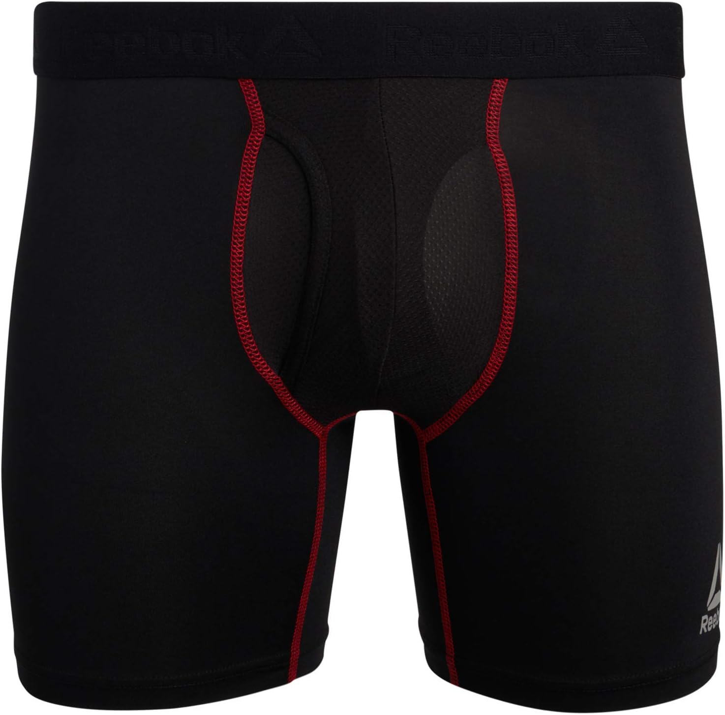 Reebok Men's Boxer Briefs - 4 Pack Soft Performance Boxers for Men with Fly Pouch - Quick Dry Active Mens Underwear Pack S-XL, Size Large, Pure Blacks - Image 2