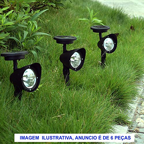 Luminária Solar Jardim PVC Rígido Spot 3 leds 6 peça CBRN13104