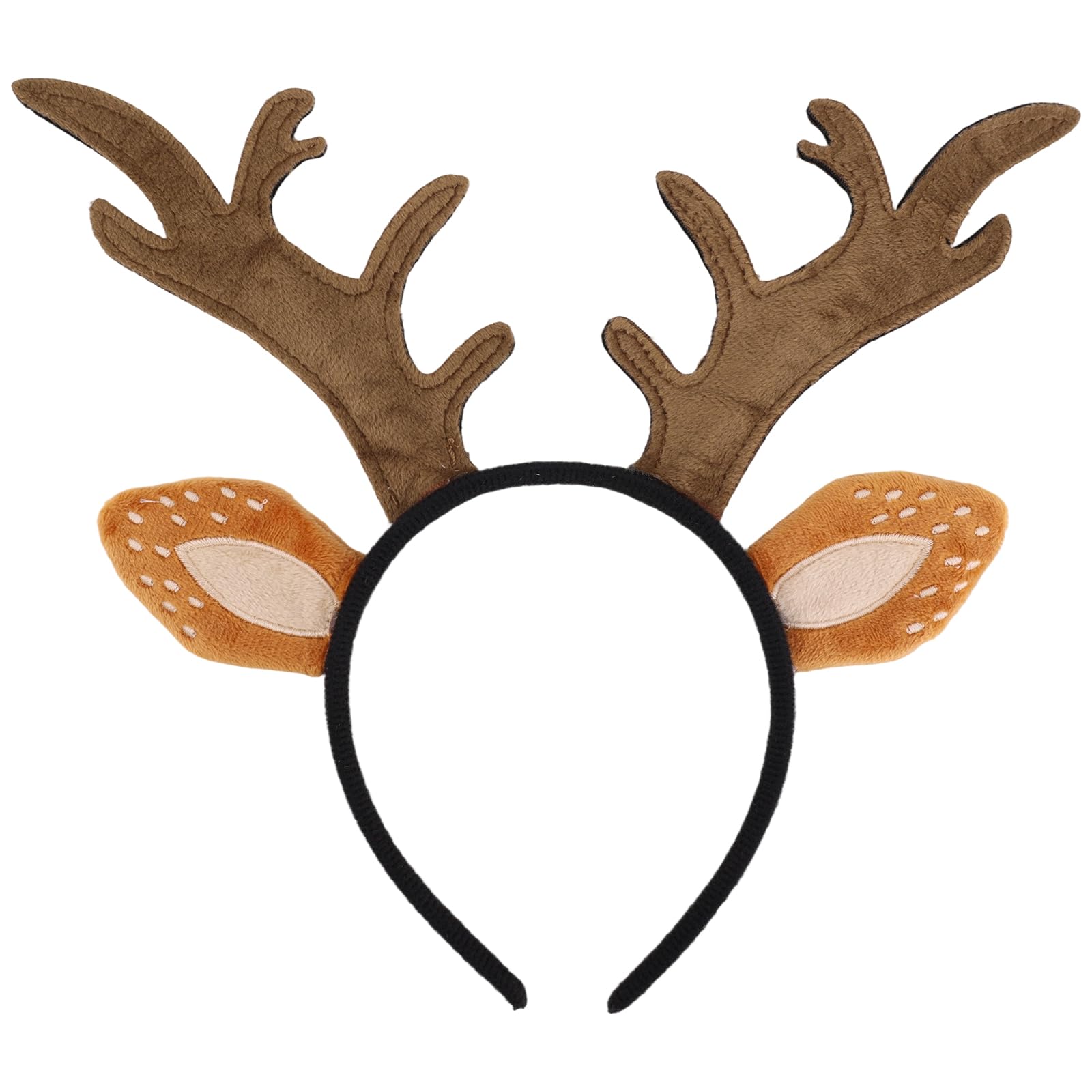 Goktvai Deer Antler Headband for Adults Women Cute Deer Headband with Realistic Horns & Ears Funny Reindeer Costume Accessories for Halloween Christmas Cosplay Party Supplies