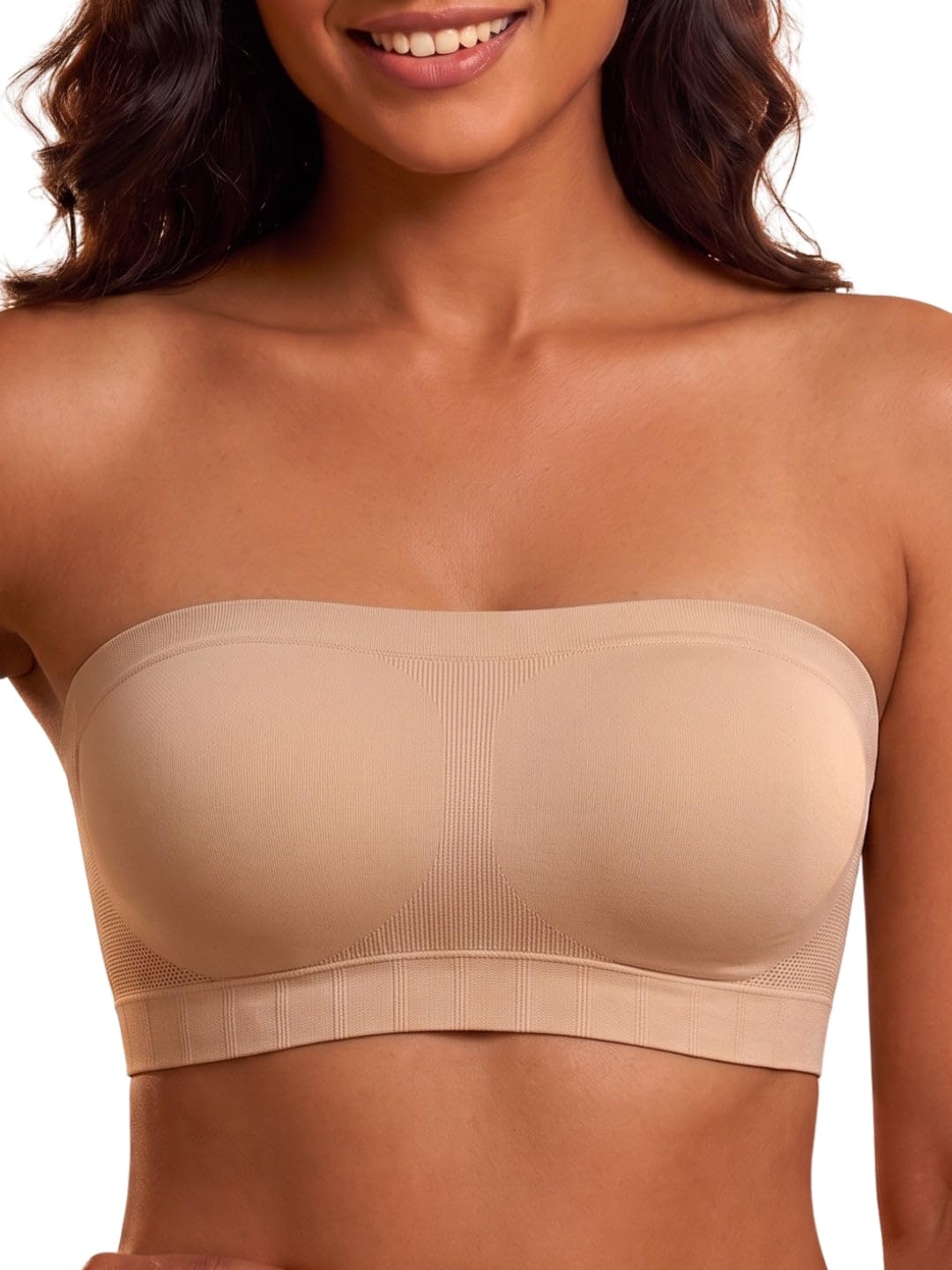 StayPut Padded Strapless Bra for Women Non-Slip Silicone Grip | Seamless Non-Wired Bandeau Tube Bra with Detachable Straps | Multiway for Off Shoulder Dress, Backless Top, Saree Blouse-picture-41