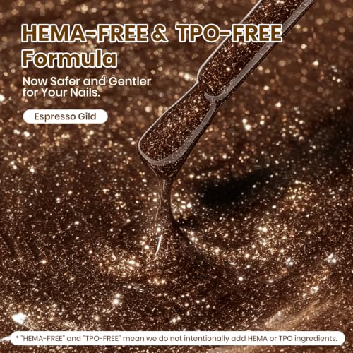 Image of Beetles Brown Glitter Gel Nail Polish, 15ml Espresso Gild Fall Gel Polish