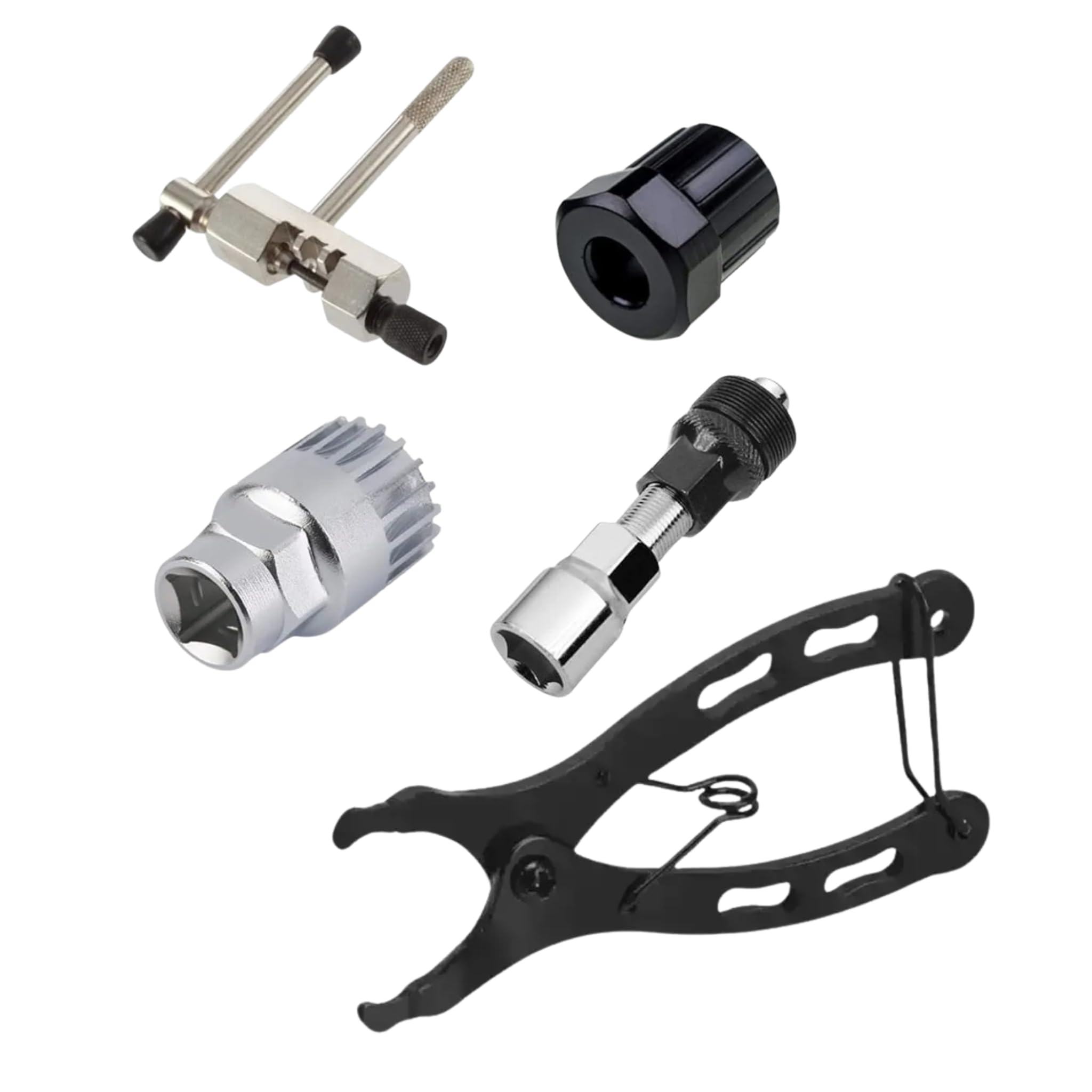 FCC Racing 5-in-1 Bike Repair Tool Kit Crank Puller Bottom Bracket Remover Chain Breaker & Freewheel Opener,Mini Bicycle Chain Link Plier Universal Cycling Maintenance Tools for MTB,Road,Hybrid Bikes