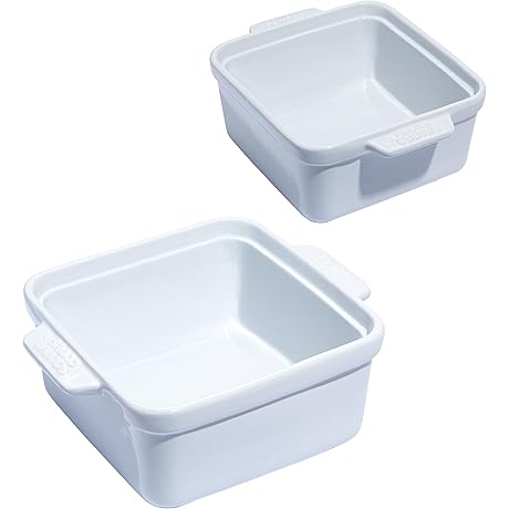 Stoneware - 5" Square Baking Dish - Ceramic Baking Pan Set -...