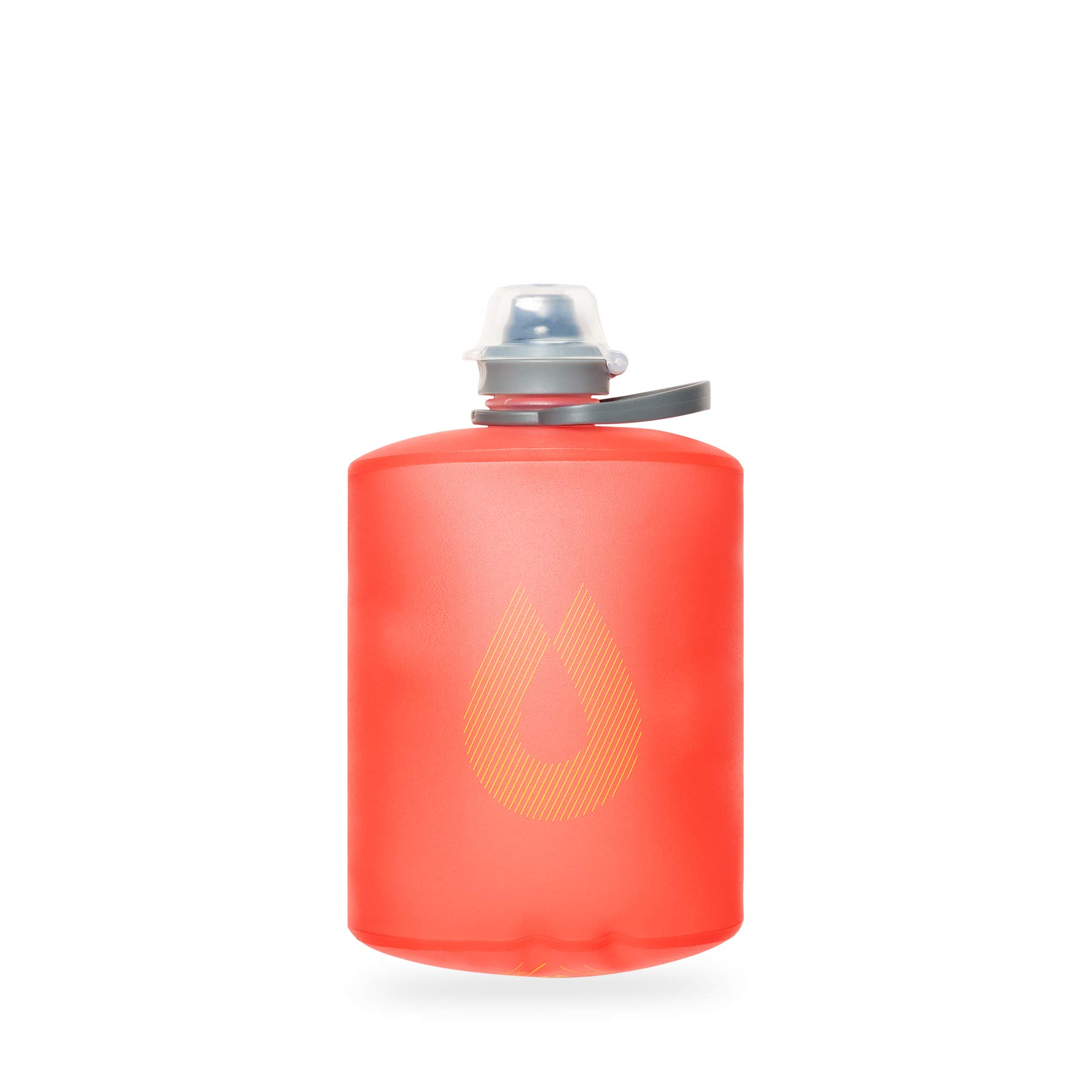 Hydrapak Stow - Collapsible Water Bottle - (500ml/17oz) - Ultralight & Packable Travel Bottle, Squeeze Bag Pouch, Easy Open Cap, BPA Free - Redwood Red