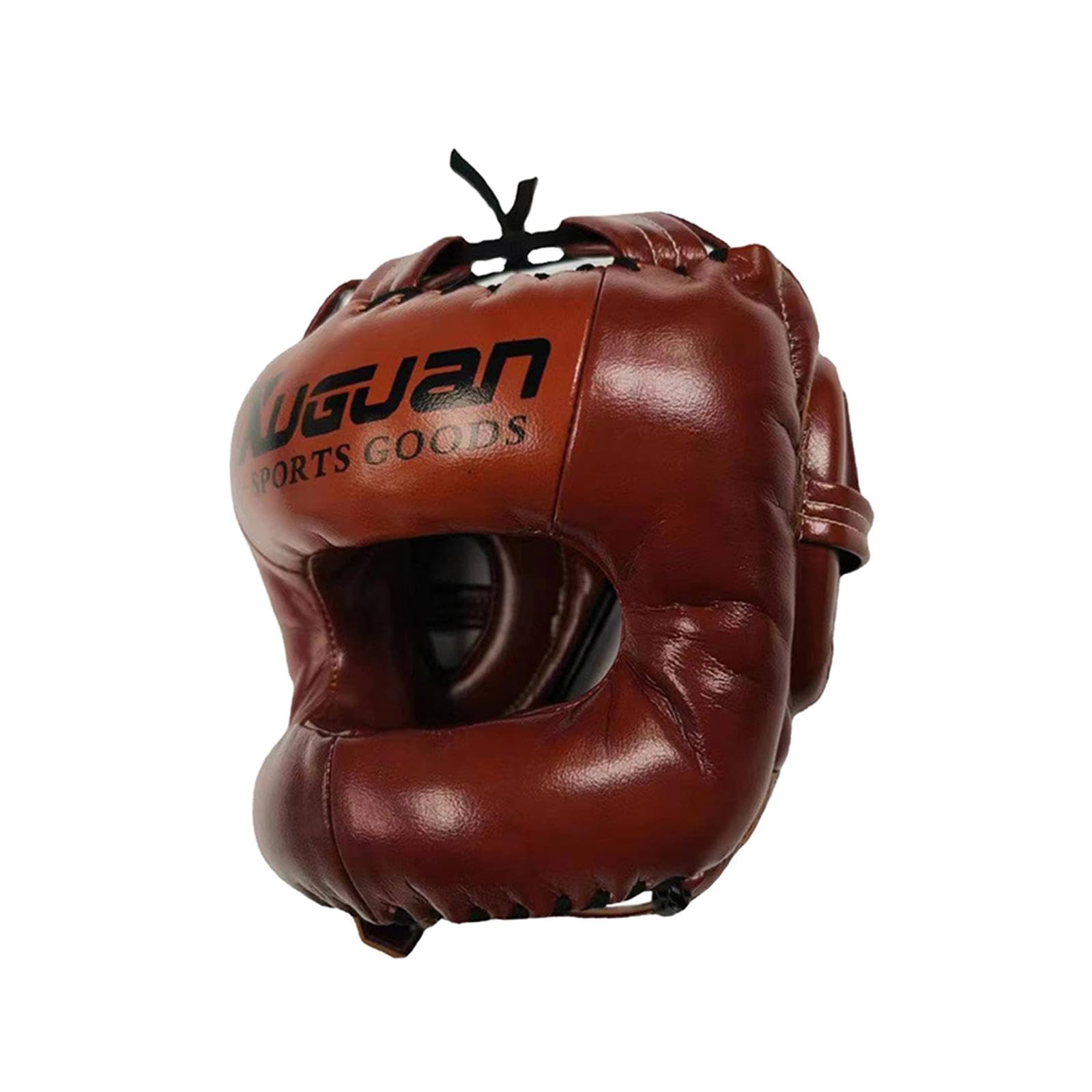 F Fityle Casco de Boxeo Profesional, Casco de Entrenamiento de Artes Marciales Mixtas, Casco de Kickboxing, Muay Thai, Grappling, Karate, Taekwondo, Casco de a, Marrón, L