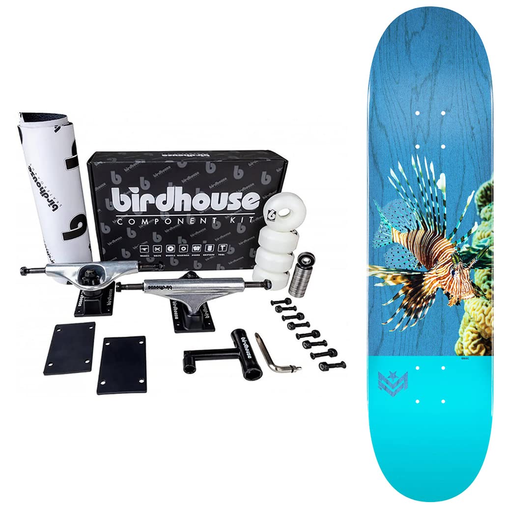 Skateboard complet ANTIHERO KROOKED TOY MACHINE et autres skateboarding Deck Créez votre skate complet professionnel - haute qualité et table (8.25, mini logo bleu)