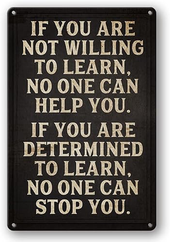 Arte de pared motivacional vintage para oficina, decoración de metal para oficina, letreros de hojalata divertidos e inspiradores para decoración