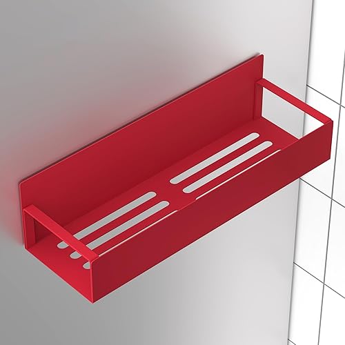 Miniatura 6 de HuggieGems Paquete de 4 organizadores magnéticos de almacenamiento de especias para refrigerador y horno, organizadores rojos para nevera y