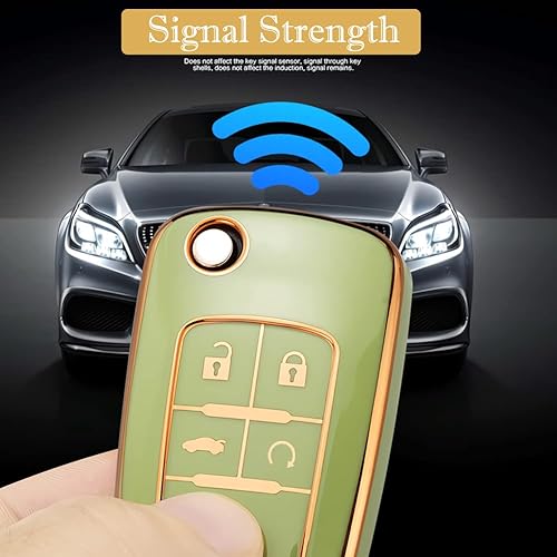 Miniatura 4 de Funda para llavero Chevy con llavero, funda de TPU de protección completa para Chevrolet Equinox Camaro Cruze Malibu Sonic Buick Terrain (5 botones