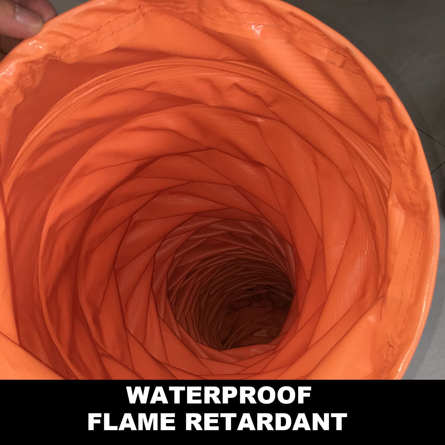 Manguera de conducto, conducto flexible de PVC, conducto flexible, aislante, ignífugo, con cuerda ajustable y anillo en D, para ventilador, ventilador de 10 a 45 cm