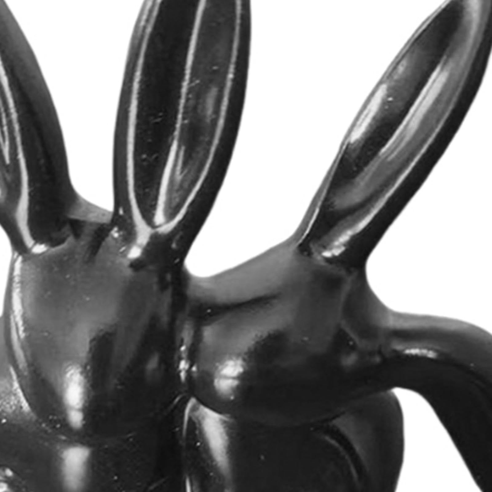 Gralara 5 Piezas Figurilla de Conejo Decorativa Resina Escultura Animal Conejo Pareja Adorno Moderno Coleccionable para Estante Escritorio Oficina Salón Dormi, 5 Piezas