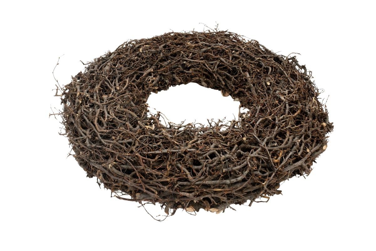 NaDeco Deko Kranz aus Bonsai-Zweigen, Ø 30, 45, 60 cm | Türkranz | Naturkranz | Bonsaikranz | Lianenkranz | Birkenkranz | Weinrebenkranz | Dekokranz | Wandkranz | Strohkranz, Größe:Ø 60 cm