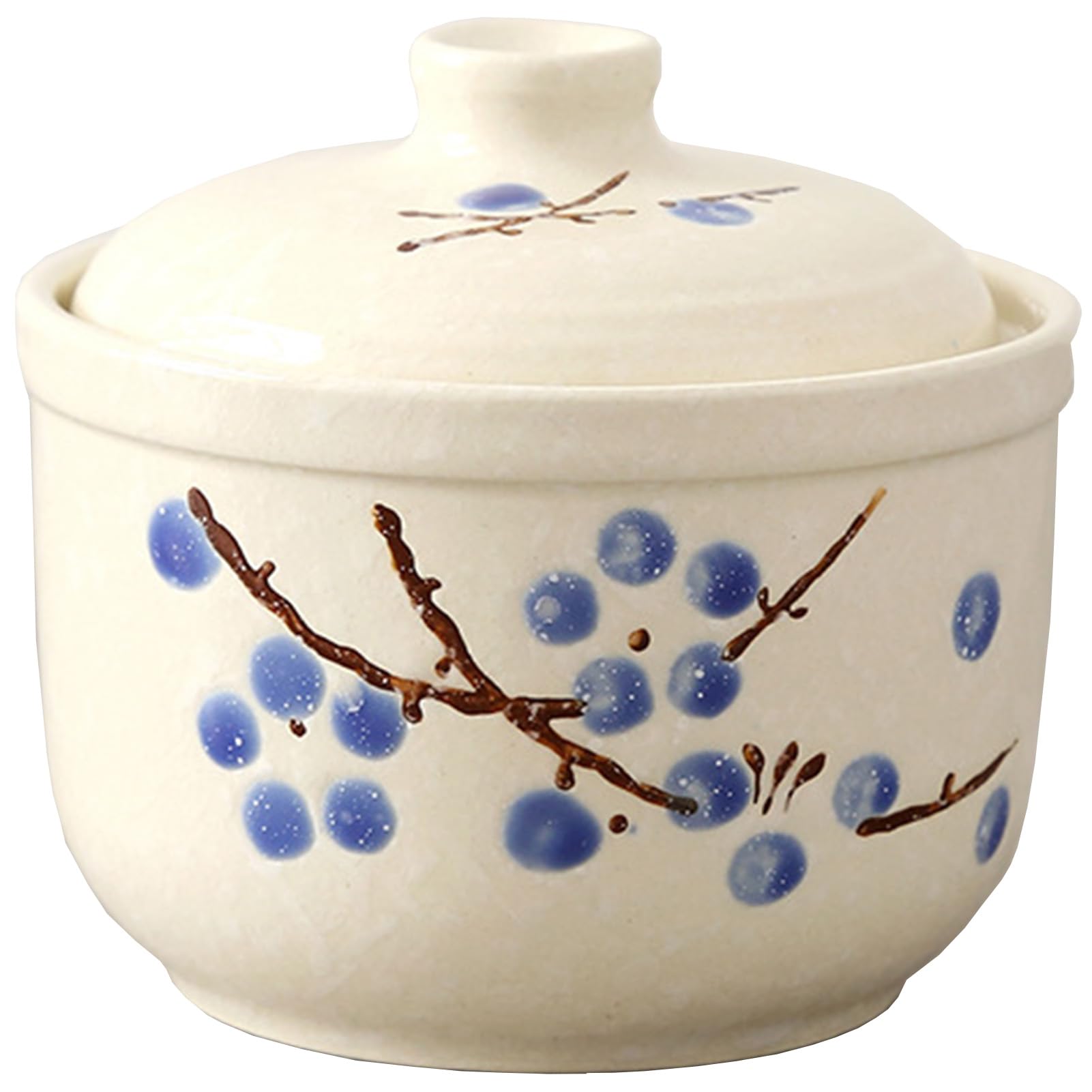 VHJdtE Ceramic stew pots, Saucepans Stew with Lid(Blue)