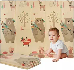 Tapete Térmico Infantil Atividades Dupla Face Dobrável 150x200cm Original Baby Toys® (Urso Floresta 1cm)